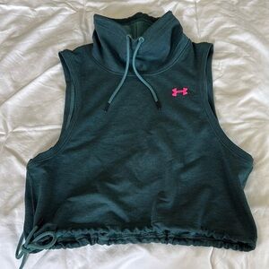 Under Armour Green and Pink Muscle Tee Crop Top